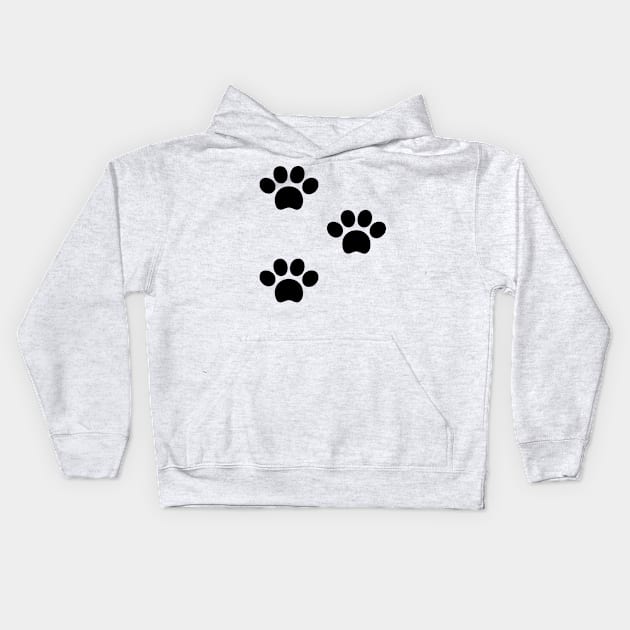 black dog paws design Kids Hoodie by Artistic_st